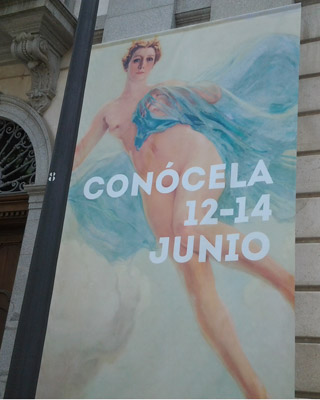 Cartel que figura a la entrada del Tribunal Supremo sobre sus jornadas de puertas abiertas.