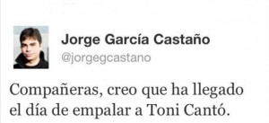 Un concejal de IU pide 'empalar' a Toni Cantó